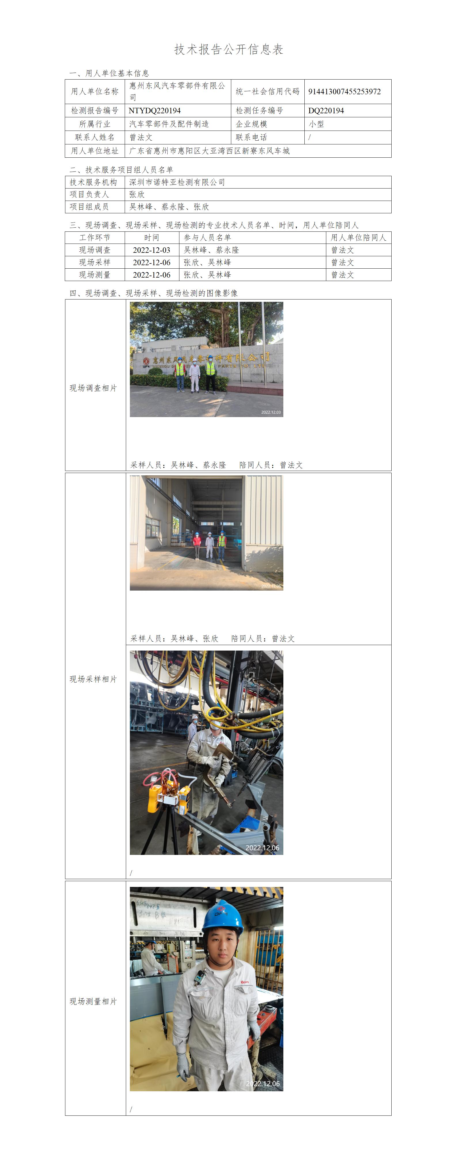 NTYDQ220194-惠州東風(fēng)汽車零部件有限公司